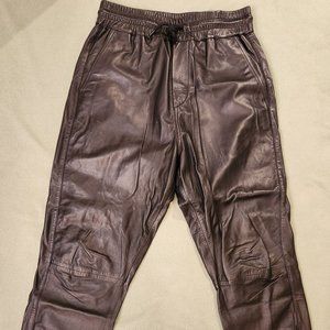 All Saints Black Leather Joggers